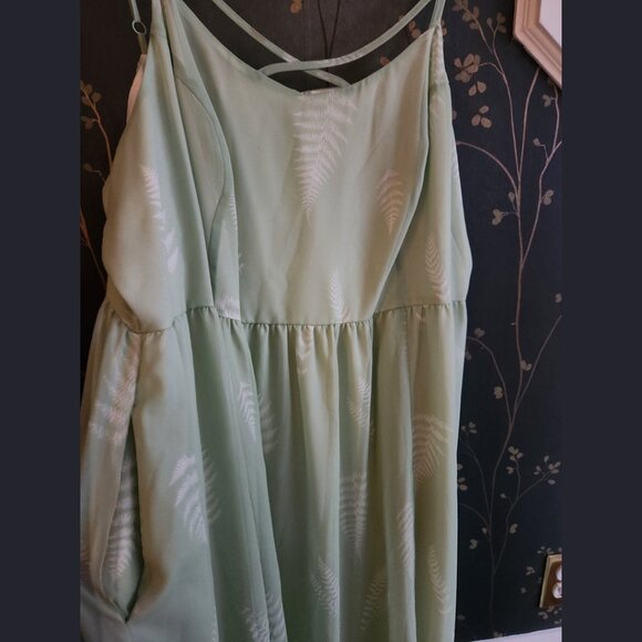 Fern print Maxi-dress by Modcloth, mint green, size 3x - Picture 4 of 8